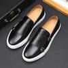 Новые черные мужские кроссовки Slip-On Solid Double Buckle Brown Platform Shoes Men's Vulcanize Shoes Size 38-46