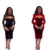 Hot-selling European and American style low-cut feather hip skirt long-sleeved sexy backless dress slim-fitting and thin dress