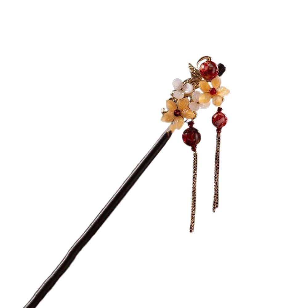 Disk Hair For Ladies Hair Accessories Flower Hair Sticks Wooden Hair Fork Chinese Style Hairpin