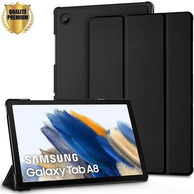 Чехол для планшета -E.F.CONNECTION - для Samsung TAB A8 - Черный чехол - Функция подставки - Автоматический сон/пробуждение