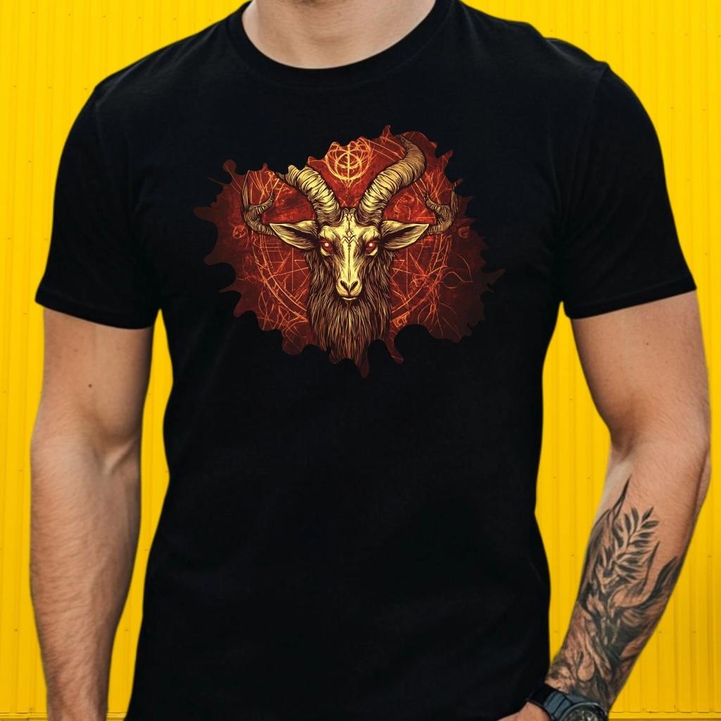 T-Shirt Herren Baphomet Motiv Baumwolle Größe XS bis 5XL