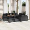 VidaXL 14-piece Garden Sofa Set Black Poly Rattan, Outdoor Sofa Set, Modular and Rectangular, 3362719