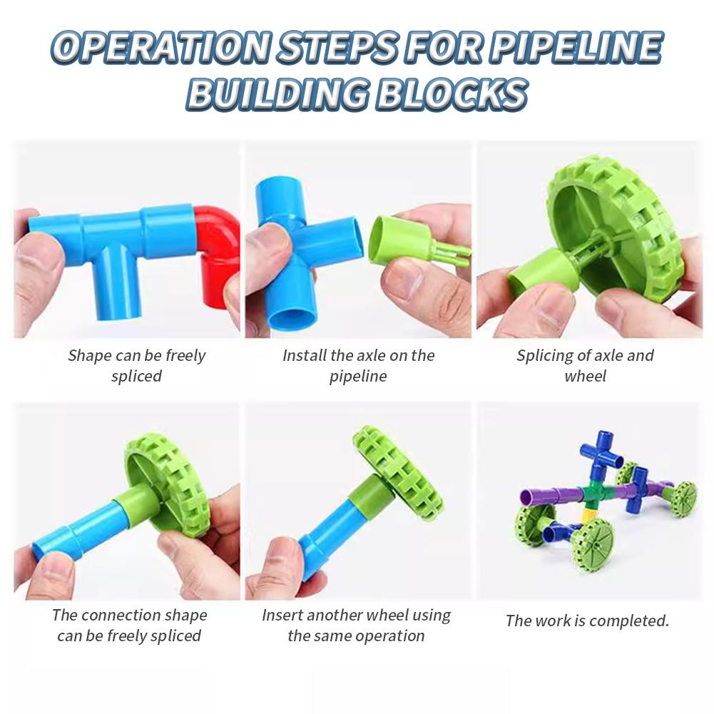 Water Pipe Building Blocks Toys For Kids DIY Educational Toys Designer Construction Birthday Toy For Boys And Girls