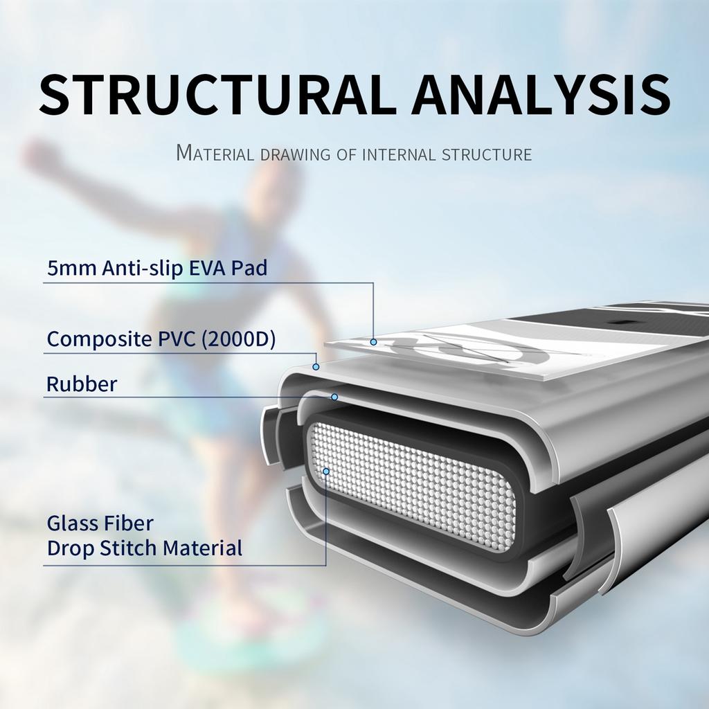 Надувная доска для гребли стоя 10,5 футов длиной ПВХ Стабильная надувная доска для гребли стоя для молодежи и взрослых