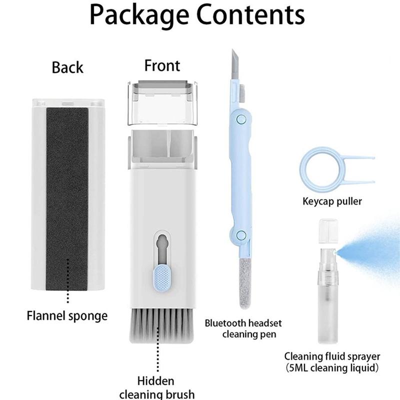 Наборы для чистки клавиатуры 7-в-1, очиститель экрана ноутбука, Airpods, очиститель для гарнитуры, ручка для чистки наушников Bluetooth, набор щеток для чистки