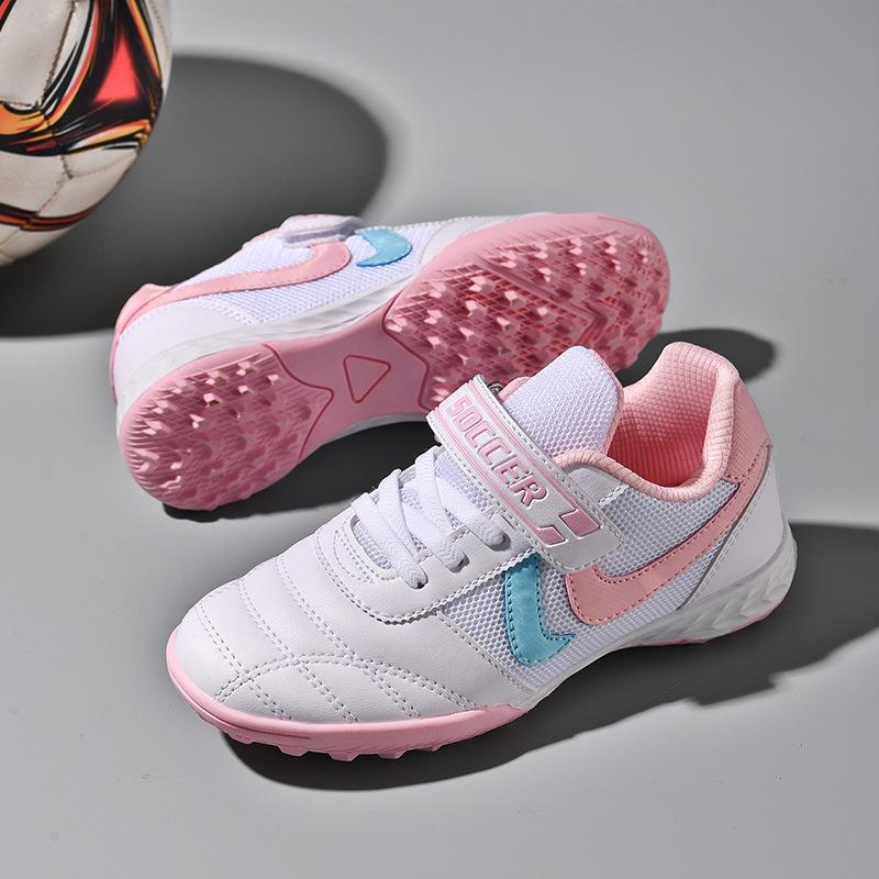 New Football Shoes Men and Women Children Velcro TF Broken Nails Young Students Grass Flat Training Shoes