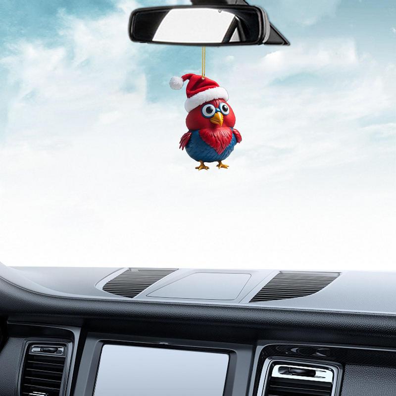 Смешные Рождественские Украшения Акриловые 2D Мультяшные Милые Рождественские Петух Петух Украшение Смешная Рождественская Курица Для Гостиных