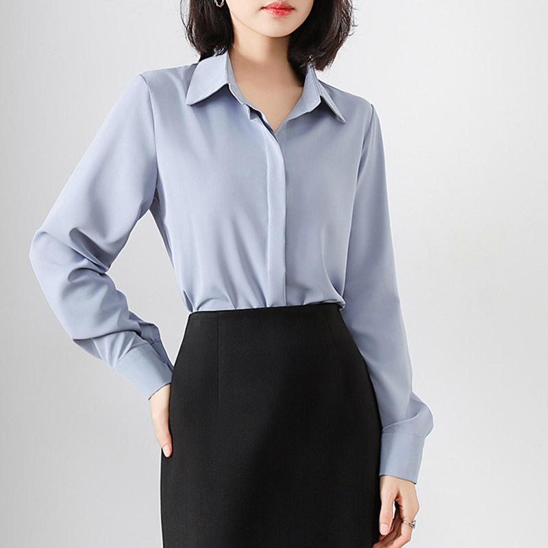 Chiffon Shirt for Women Long Sleeves High-end Temperament Professional Commuting Inner Top Early Spring New Versatile Shirt