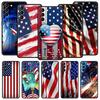 Американский флаг США Чехол для телефона для Samsung Galaxy S26 Ultra S25 Plus S24 FE S23 S22 5G S21 S20 Черный Мягкий
