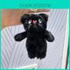 Delightful Black And Pink Cat Plush Doll Keychain With Soft Material For Decorations Bag