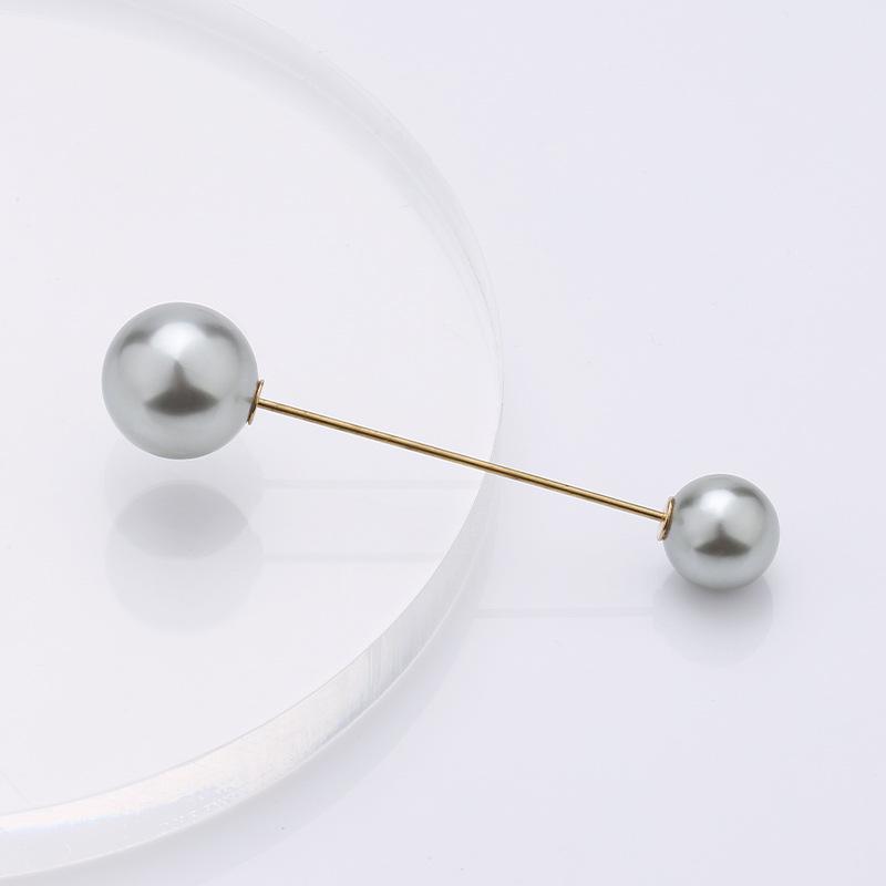 Elegant Minimalist Pearl Pin Brooch for Neckline and Waist