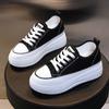 Height Increasing Insole Canvas Shoes Women's Spring and Autumn New Platform Non-Slip All-Matching Platform Shoes Casual and Lightweight Lace-up