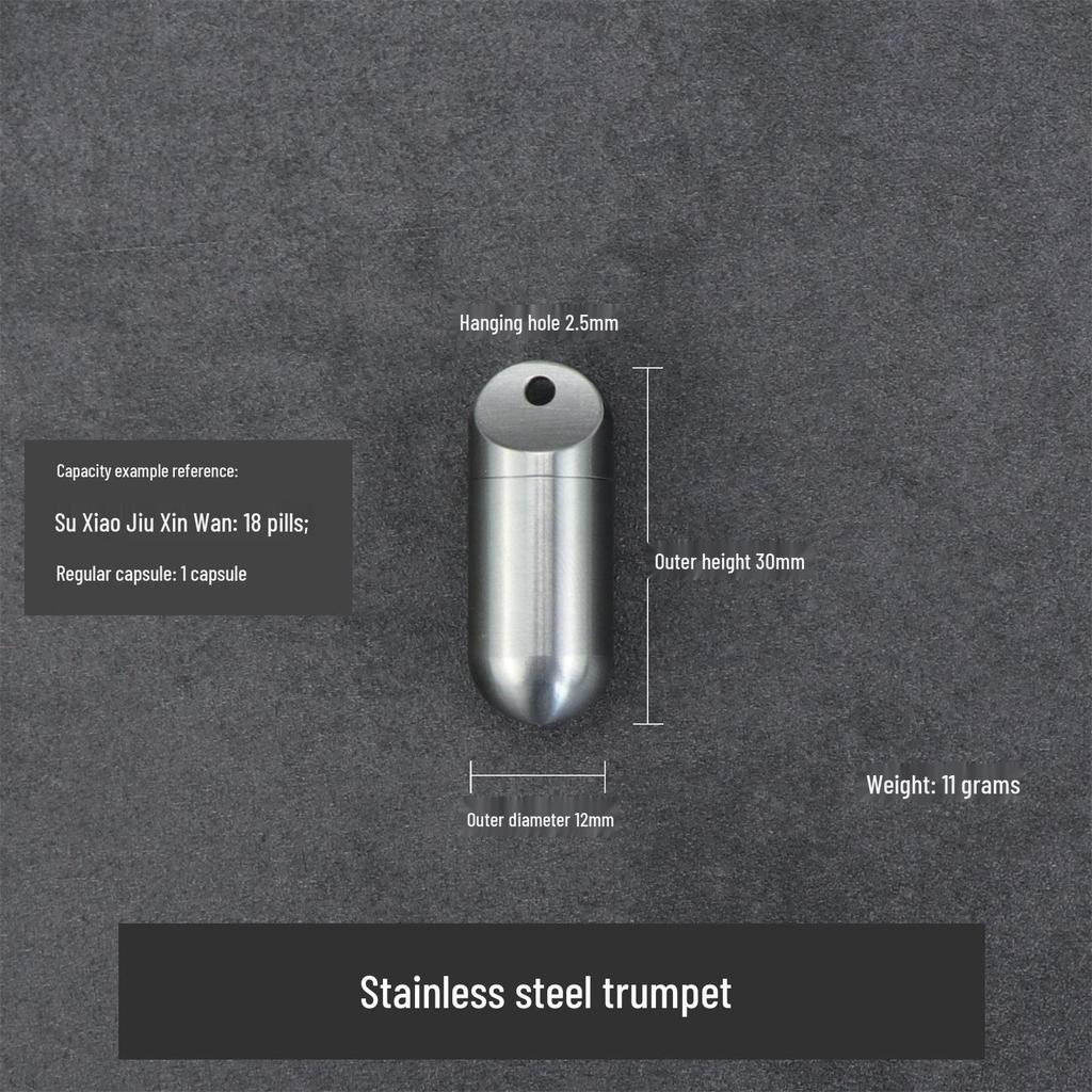 Водонепроницаемая портативная бутылочка для таблеток из титанового сплава - Маленькая герметичная уличная капсула для лекарств
