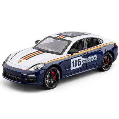 1/24 Спортивный автомобиль Porsche Panamera, Модель-игрушка из сплава, Имитация звука и света, Кружевная покраска, Функция распыления, Заднее крыло можно поднимать и опускать