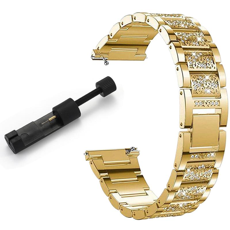 Браслет с бриллиантами на ремешке 20 мм 22 мм для Samsung Galaxy Active S3 huami amazfit Huawei GT2 Garmin ремешок для часов Vivoactive 4/4S/3/Venu 2 1 2S/SQ/Vivomove HR