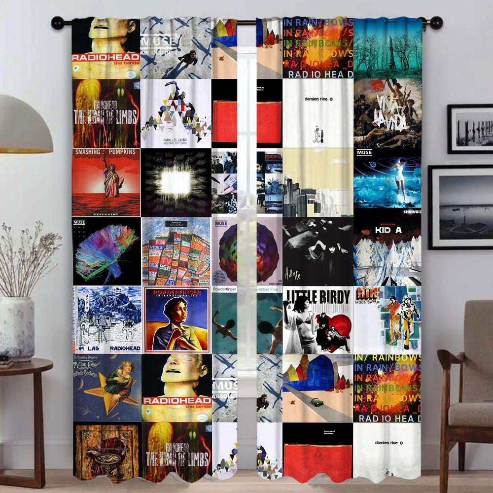 Тюль Radiohead для спальни, гостиной, занавески для украшения кухни на Хэллоуин, занавески для камеры, домашний интерьер, 2 шт.