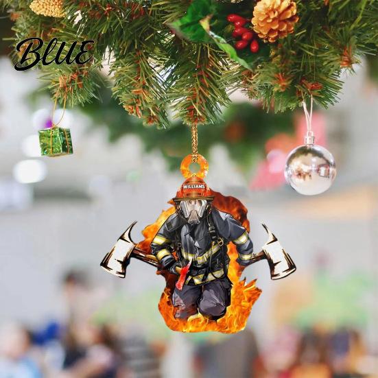 Interior Rearview Pendant Christmas Tree Firefighter Ornament with Lanyard Widely Used Decoration Car Mirror Hanging Fireman Uniform
