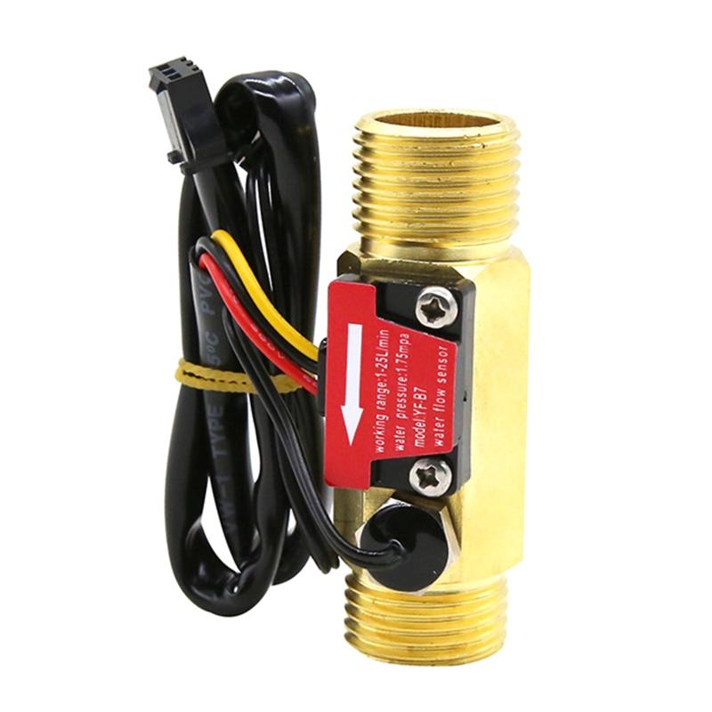 Датчик расхода воды, переключатель G1/2 "латунный переключатель Холла, датчик расхода жидкости, расходомер 1-30 л/мин, используемый для диспенсера для воды