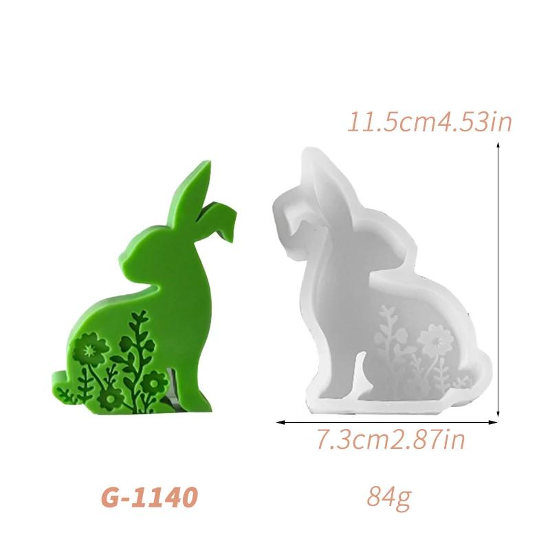 1-piece set, Easter hollow rabbit shaped candle silicone mold, DIY home decoration Easter candle aromatherapy drip plaster mold