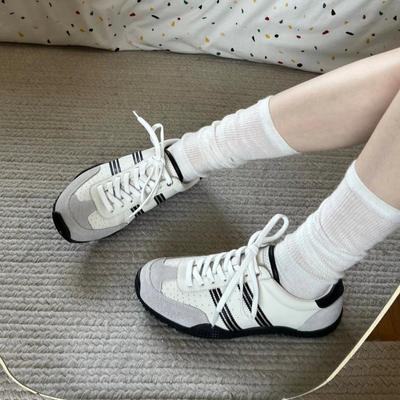 Кроссовки из натуральной кожи, женские весенне-осенние повседневные спортивные туфли на плоской подошве в стиле ретро, ​​универсальные туфли на мягкой подошве