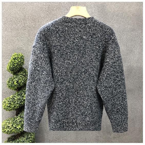 Американский ретро вязаный свитер мужской свободный весна и осень высококачественный круглый вырез новый теплый однотонный рубашка для мужчин