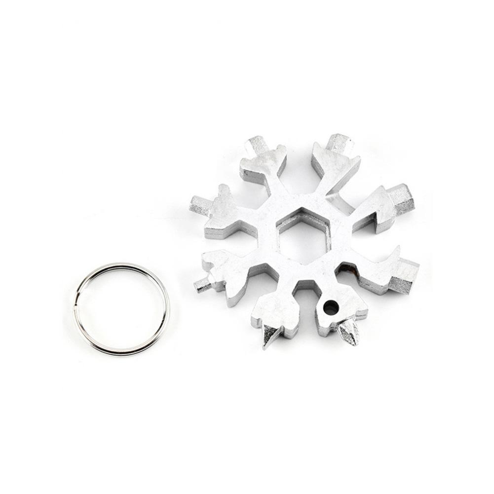 18 In 1 Stainless Steel Snowflake Multi tool Keychain Hand Outdoor Tools