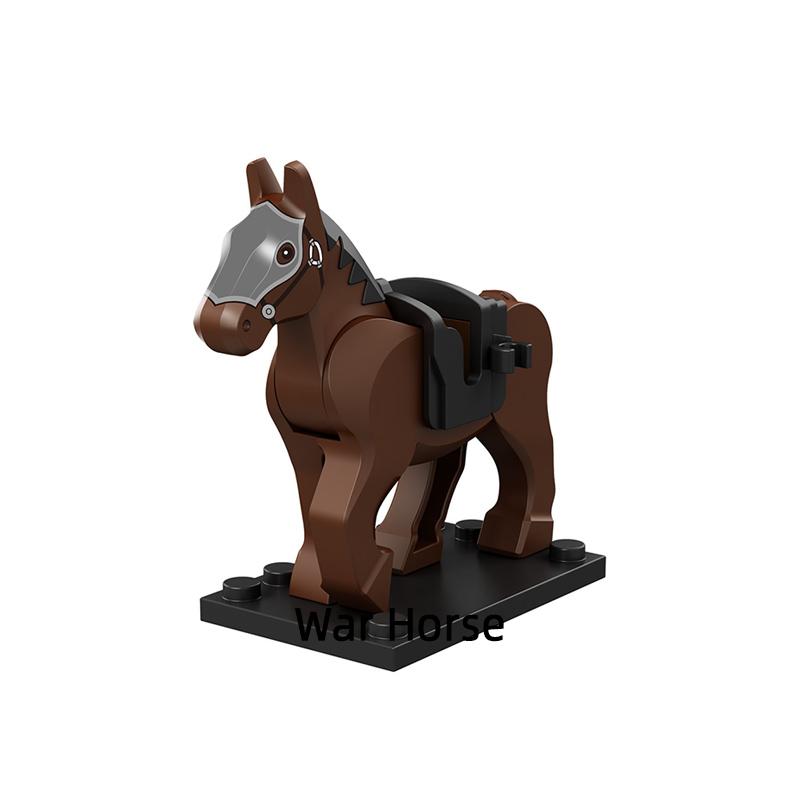 Коричневый Белый Черный Серый Древний Боевой Конь Модель Блоки MOC Кирпичи Набор Подарки Игрушки Для Детей XP1007-XP1016