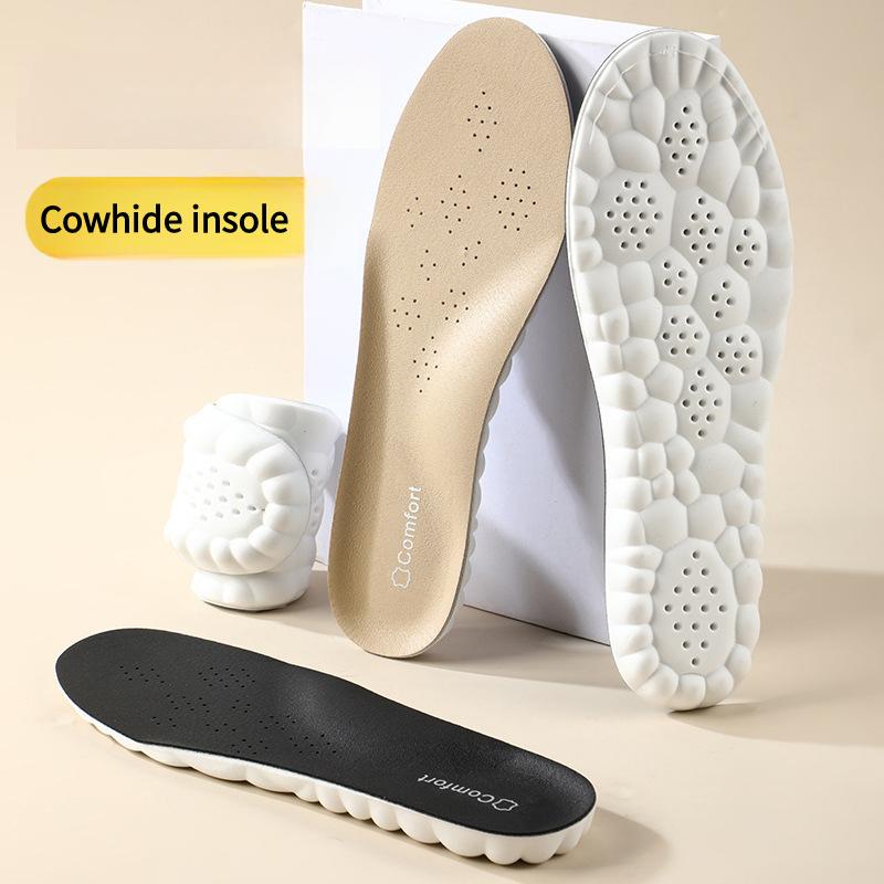 New Cowhide Shoes Insole Plantar Fasciitis Pads Arch Support Foot Orthopedic Insoles for Feet Sports Shock Absorption Shoe Sole