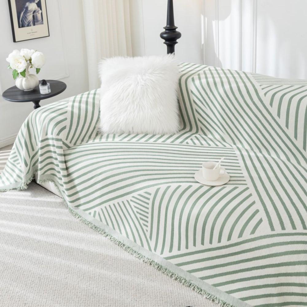 Чехол на диван с принтом, полотенце, новая диванная подушка, ленивый цельный кусок четырех сезонов, универсальное синельное черно-белое одеяло, ковер