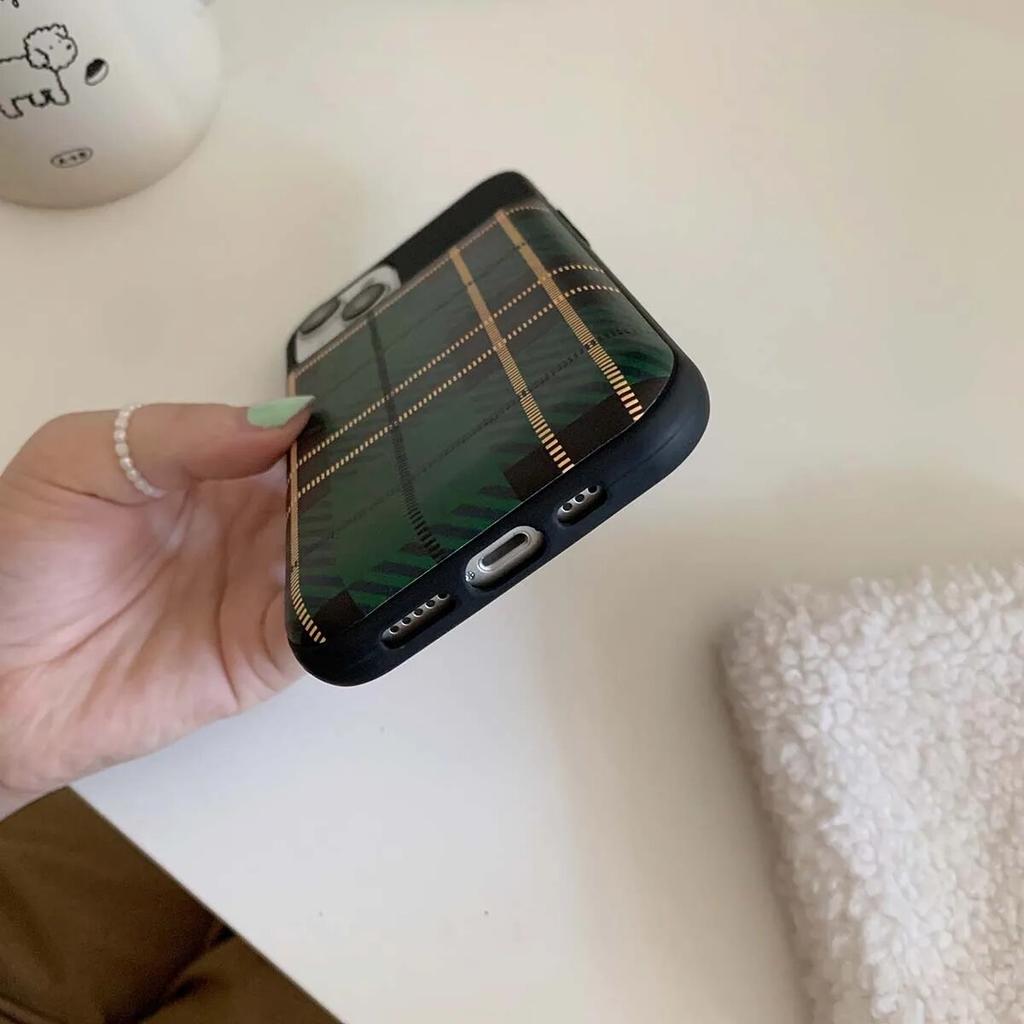 Утолщенная воздушная подушка, мягкий силиконовый зеленый клетчатый чехол для iPhone 14 13 12 11 Pro Max, противоударный чехол для телефона, новый