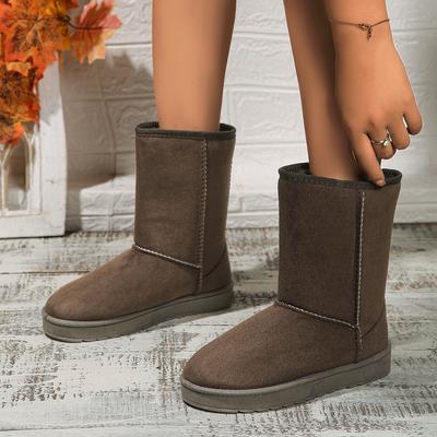 Женские ботильоны плюшевые теплые короткие голенища на толстой подошве зимние ботинки 2024 осень/зима новые простые ретро платформа повседневные хлопковые ботинки