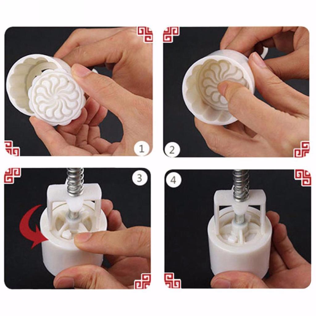 Форма для лунного торта, пресс-форма, форма для торта, печенья, десерта, инструмент для выпечки + 4 штампа