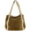 Anagram Shoulder Bag Brown Suede Women Used