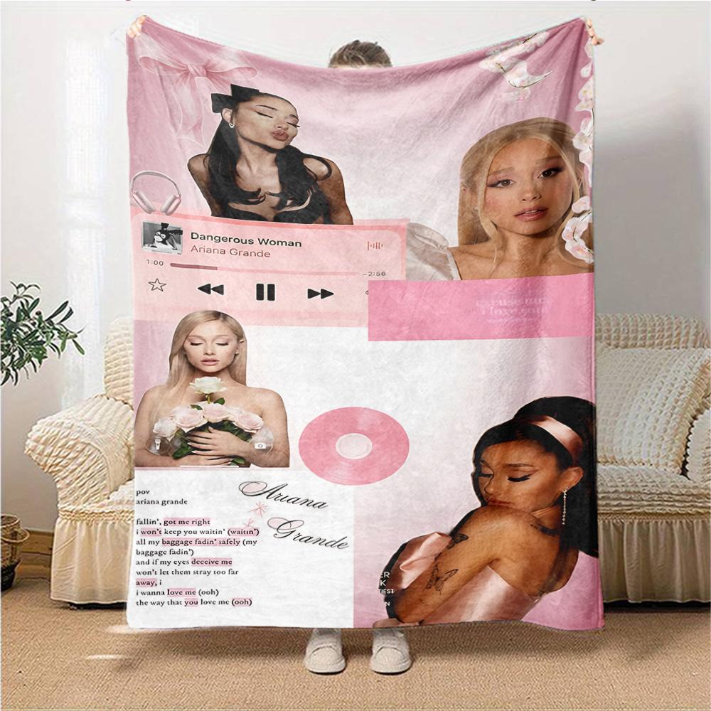 Pink White Ariana Grande Blanket Soft Throw Blanket For Home Bedroom Bed Sofa Travel Office Solid Christmas Blanket