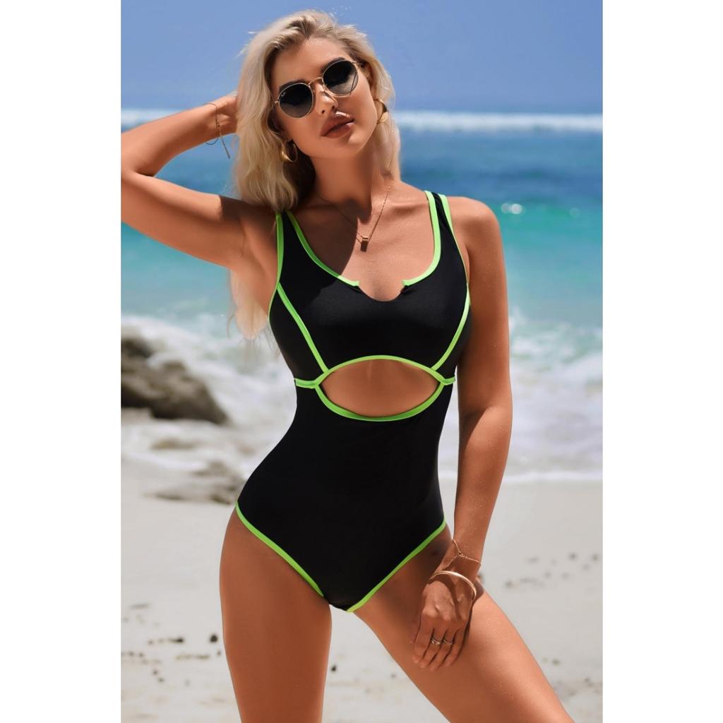 CHARMLEAKS Цельный купальник, женский купальный костюм с U-образным вырезом на груди, сексуальный монокини, купальник S-XL