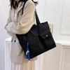 Large Capacity Canvas Bag, Women's Spring New Fashion Casual Shoulder Bag, Student Class Commuting Tote Bag