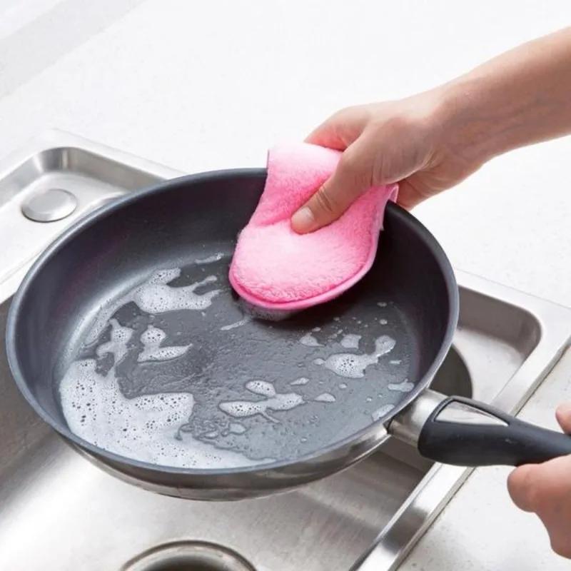 5 шт. многофункциональная губка из микрофибры для мытья посуды щетка для мытья посуды губка для мытья посуды антибактериальные кухонные принадлежности для мытья кастрюль