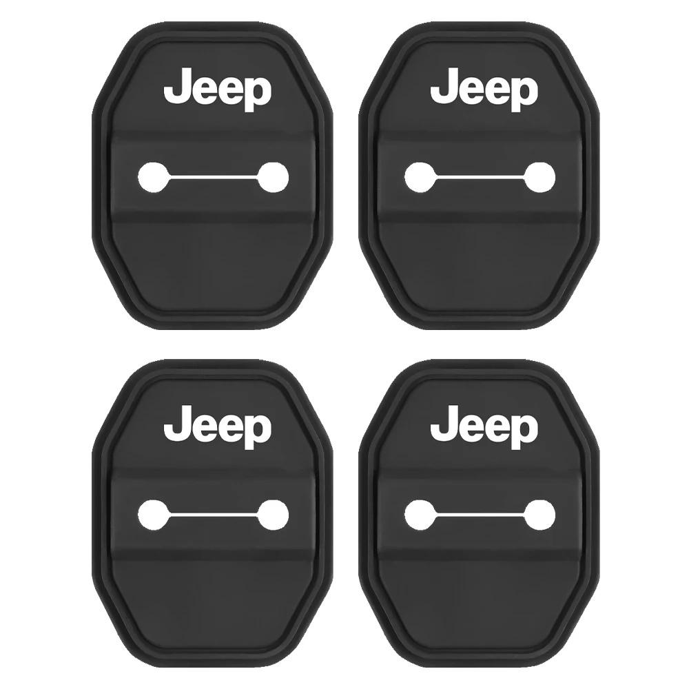 2/4PCS Anti-Rust Shockproof Car Door Lock Silicone Protector Cover for Jeep Wrangler Grand Cherokee Renegade Compass Gladiator ALO1