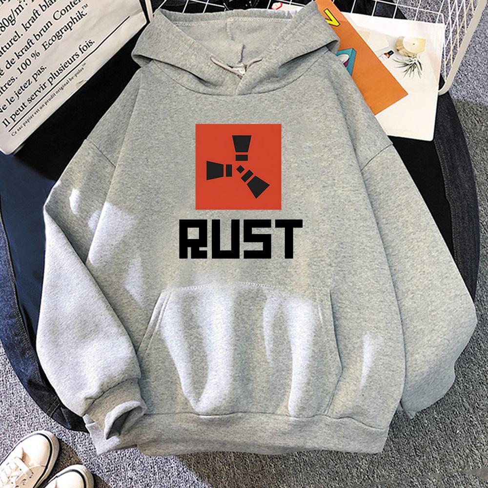 Game RUST Print Hoodie Loose Streetwear Men Pullovers Oversized Clothing Winter Sweatshirts Fleece Long Sleeve Sudaderas