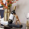 European Luxury Resin Wine Rack Ornament for Home & Study Decor