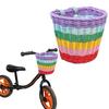 Hand-Woven Bicycle Basket Large Capacity Bright Color Simple Installation Toddler Tiny Tricycle Front Basket Bike Accessories