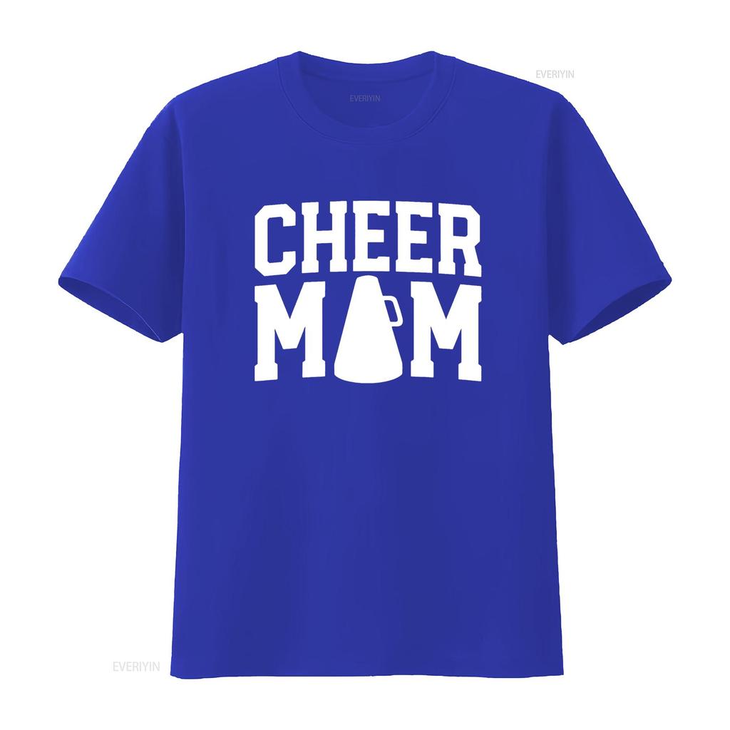 Футболка 'Cheer Mom' для женщин Мать чирлидерши винтажная стираная удобная дизайнерская одежда мягкая повседневная мужская с принтом