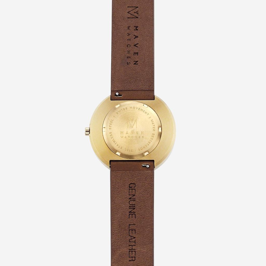 Часы Maven 40 мм серии Artisan, минималистичные модные часы КОРИЧНЕВЫЕ (MUSTANG 40ММ)