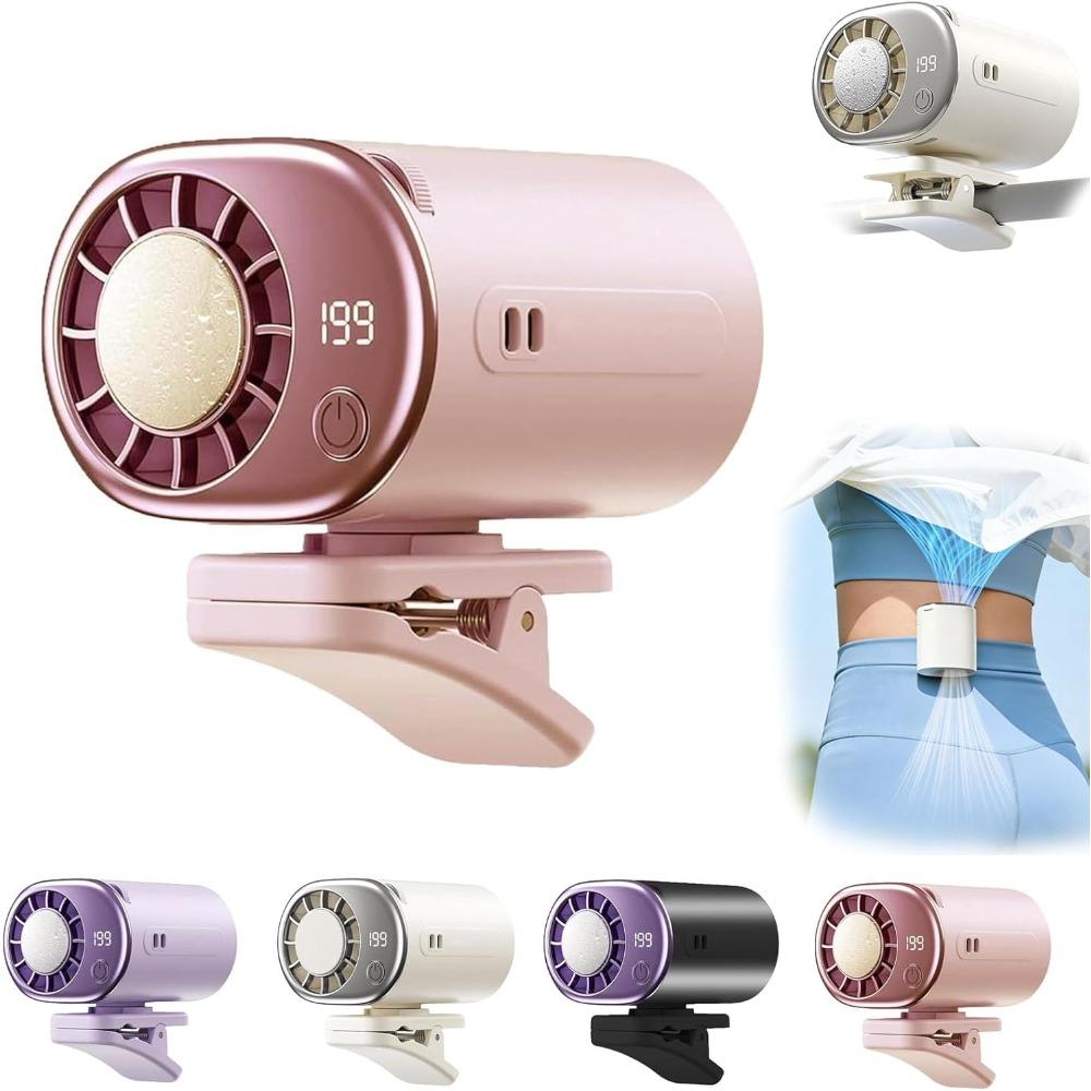 2026 Car Clip on Air Conditioner Fan with LED Display, Portable Personal Fan Rechargeable, 360° Rotation, 199 Speeds Adjustable