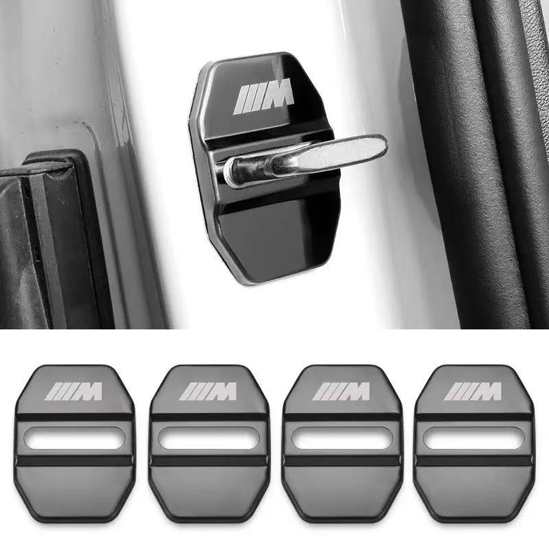 4pcs Car Styling Door Lock Protection Cover Stainless Steel Accessories For BMW M Performance E46 E90 E60 F20 X1 F10 X3 pendant ADMVN1