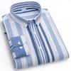 Весна-Осень Оксфорд Спиннинг Полосатый Хлопок Мужские Рубашки С Длинными Рукавами