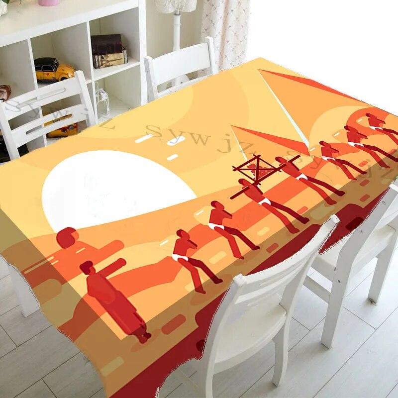 Vintage Indian Ancient Egypt Print Rectangle Tablecloth ,Kitchen Decor Waterproof Tablecloth Holiday Wedding Party Accessories