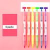6pcs Dual-Ended Highlighter Marker Pens - Essential for Students & Creatives - Vibrant Colors for Note-Taking and Art Projects