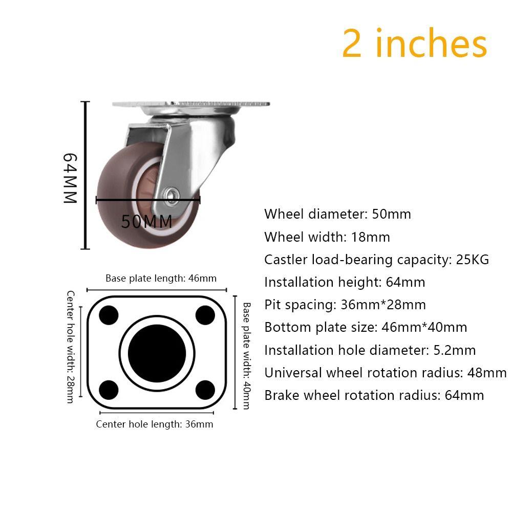 4PCS TPE Rubber Furniture Castor 1.5" / 2" Wheel Rubber Castor  for Baby Bed