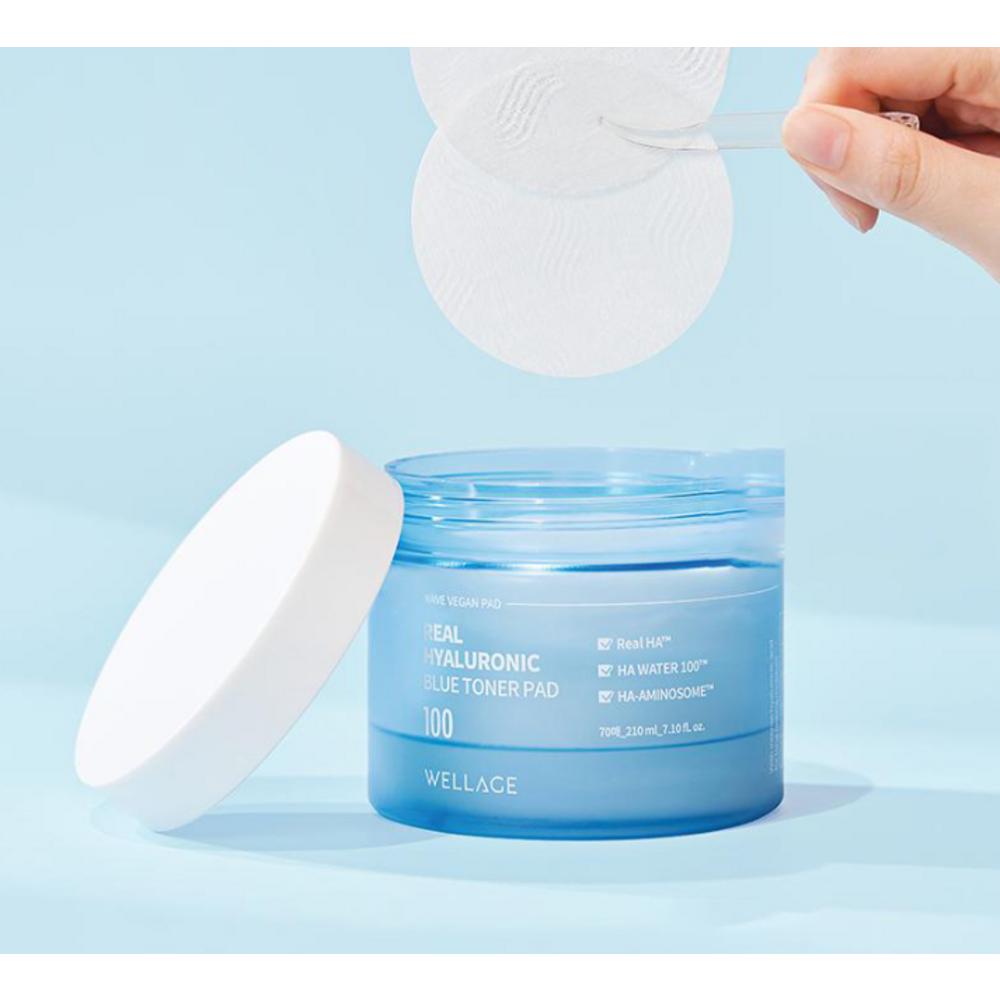 Wellage Real Hyaluronic Blue Toner Pad 210ml, 70 pieces, 1 piece